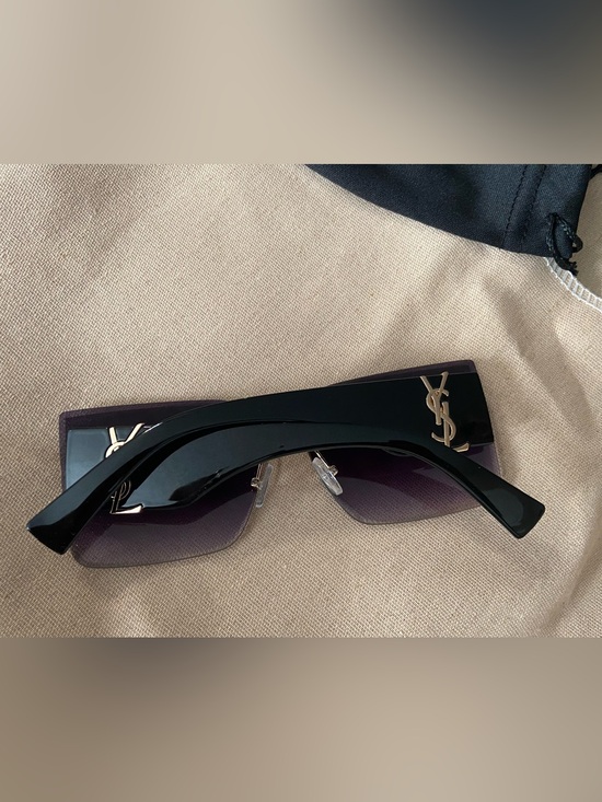Saint Laurent Accessories - Saint Laurent Black Shield Sunglasses with Gradient Lenses